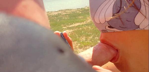  Stranger cum in my panties on the beach Ricky public creampie